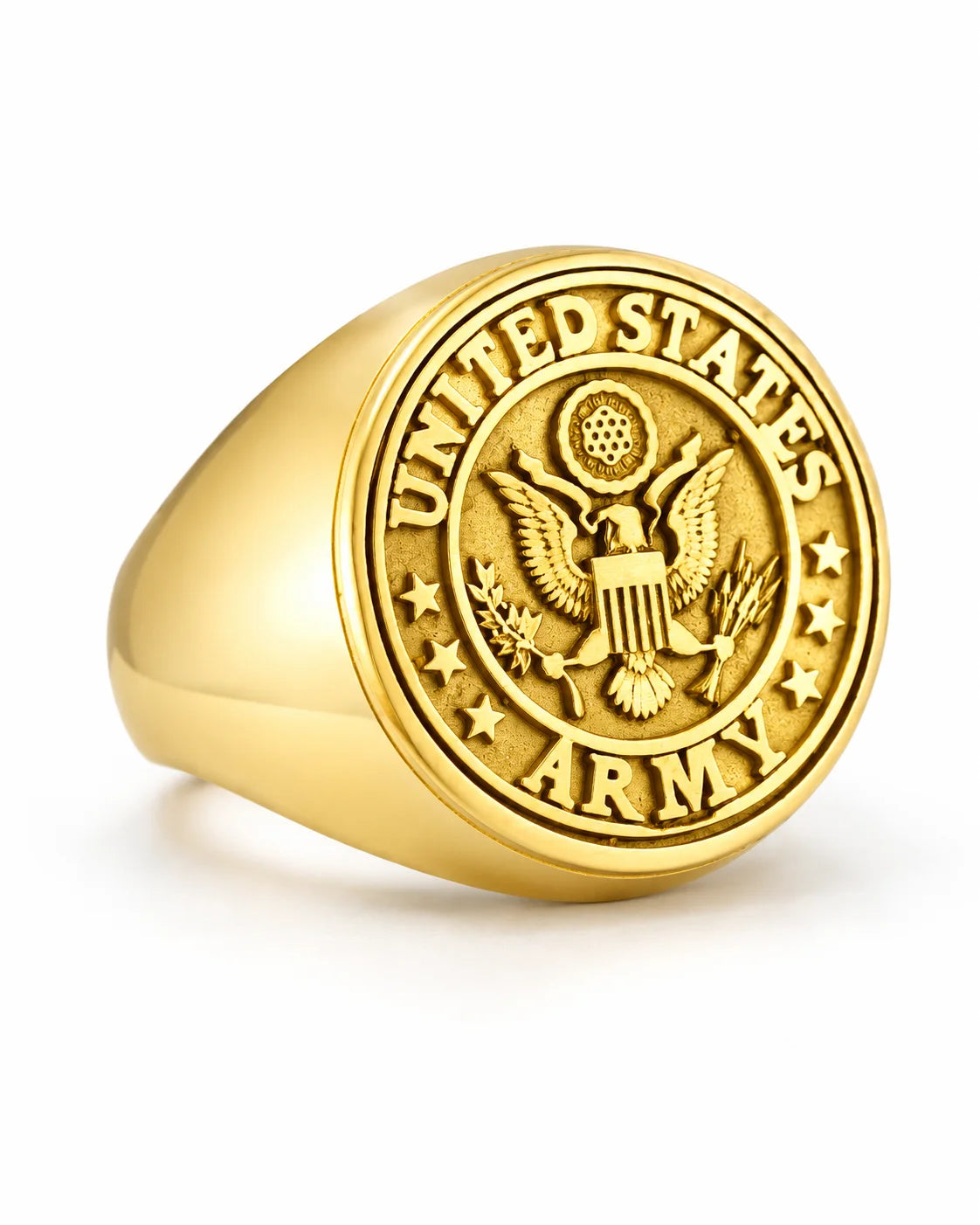 US Army Eagle Crest Relief Motif Signet Ring  Ring Charmora Jewelry