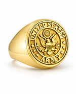 US Army Eagle Crest Relief Motif Signet Ring  Ring Charmora Jewelry