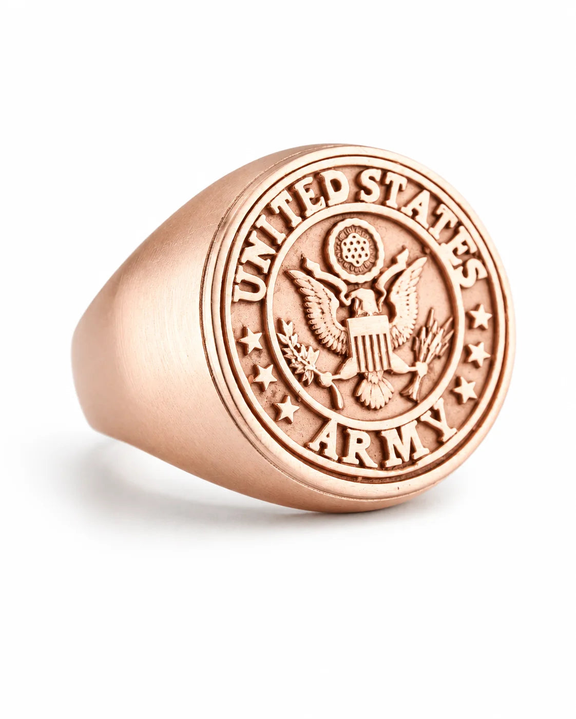 US Army Eagle Crest Relief Motif Signet Ring  Ring Charmora Jewelry