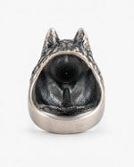Wolf Head Relief Motif Signet Ring  Ring Charmora Jewelry