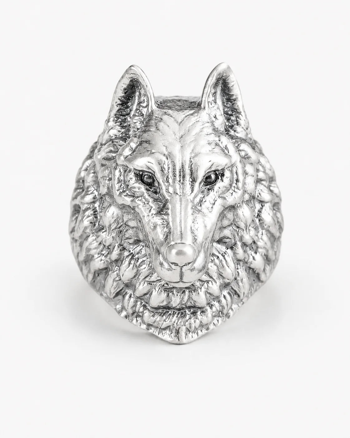 Wolf Head Relief Motif Signet Ring  Ring Charmora Jewelry