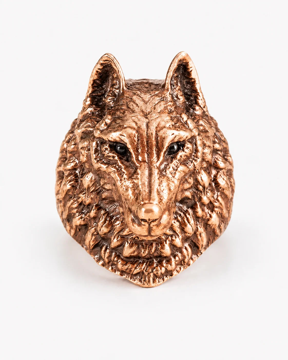 Wolf Head Relief Motif Signet Ring  Ring Charmora Jewelry
