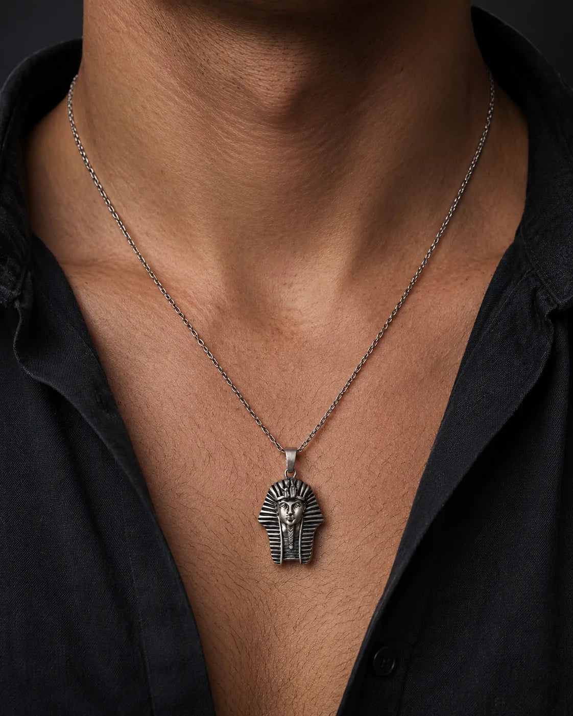 Ancient Egypt Pharaoh Nemes  Necklace Charmora Jewelry