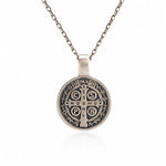 Saint Benedict Double Sided Medal  Necklace Charmora Jewelry