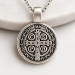 Saint Benedict Double Sided Medal  Necklace Charmora Jewelry