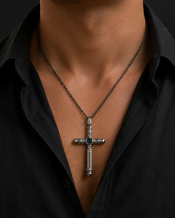 Sapphire Cross Pendant