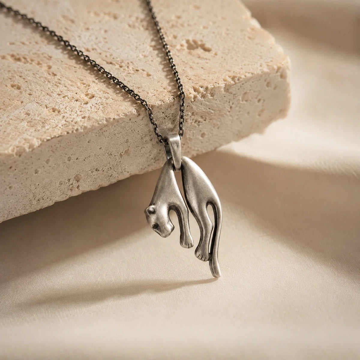 Wild Cat Panther Amulet  Necklace Charmora Jewelry