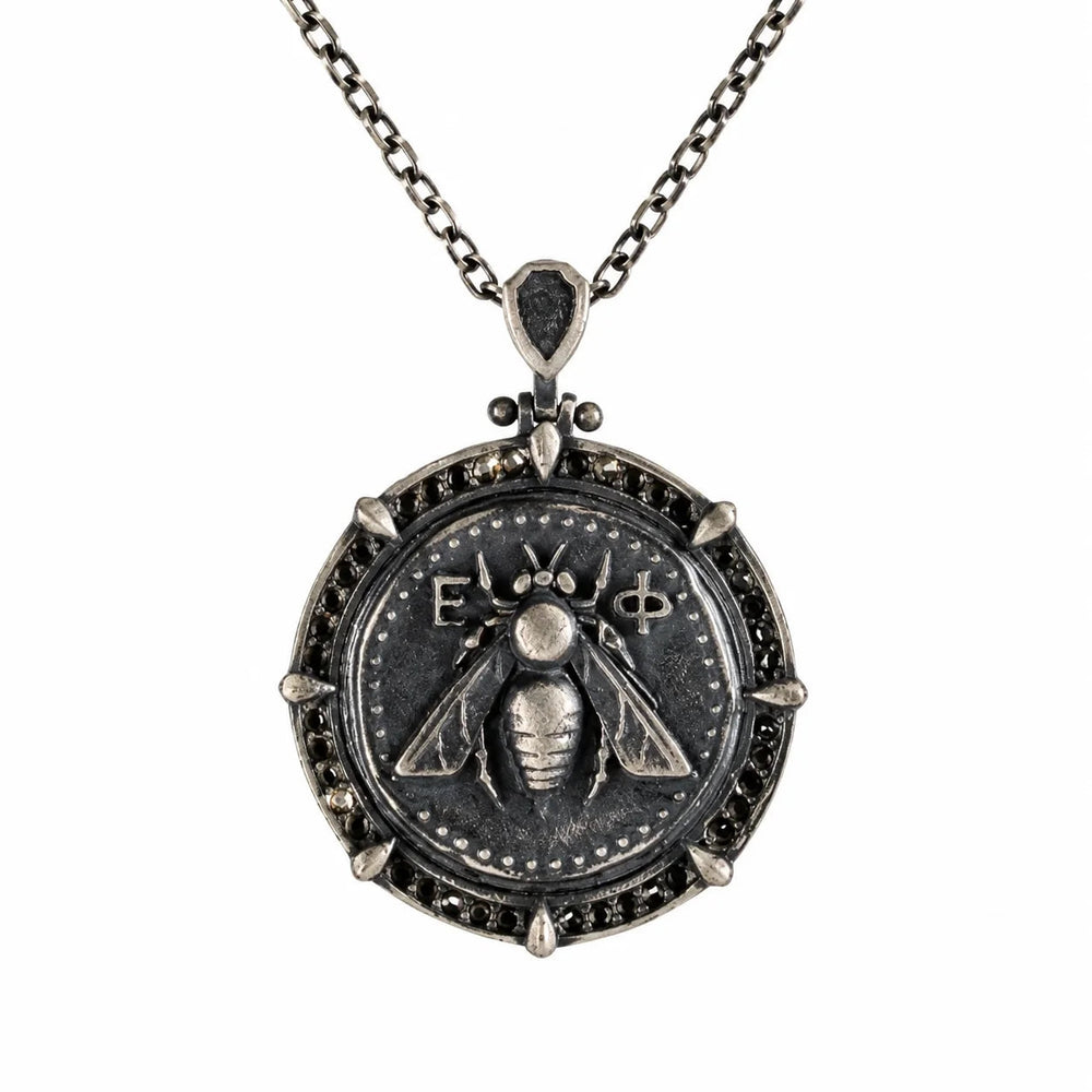 Ancient Bee Coin Reversible Octagon Necklace  Necklace Charmora Jewelry