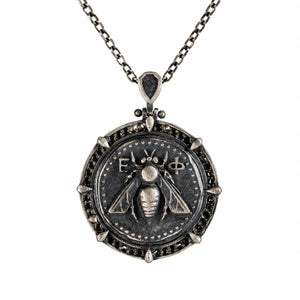 Ancient Bee Coin Reversible Octagon Necklace  Necklace Charmora Jewelry