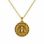 Ancient Bee Coin Reversible Octagon Necklace  Necklace Charmora Jewelry