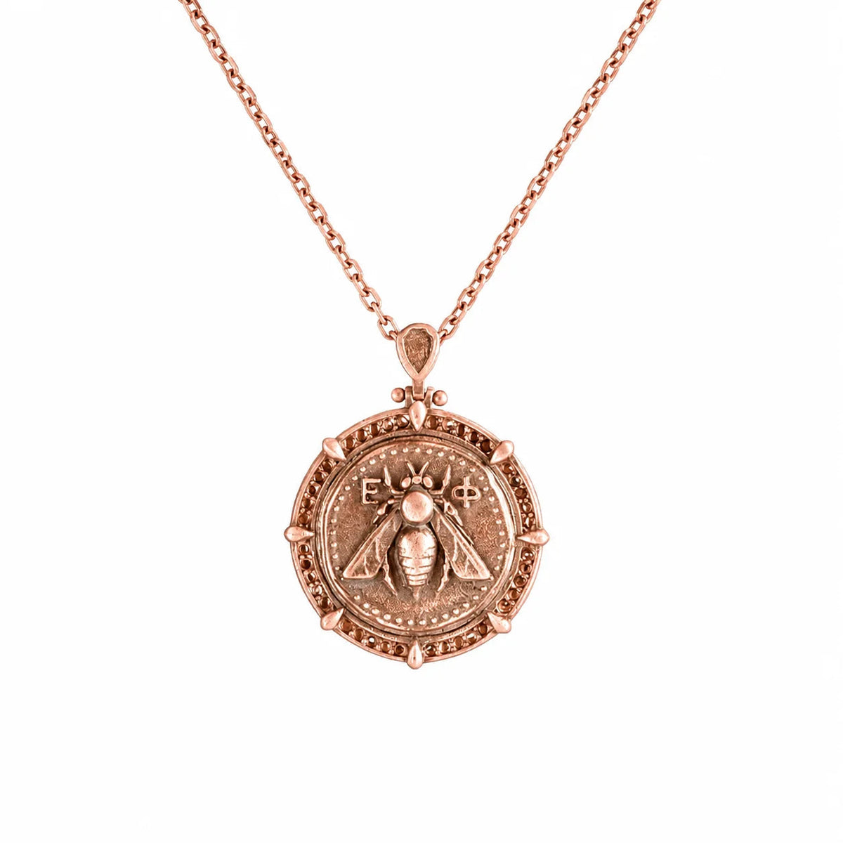 Ancient Bee Coin Reversible Octagon Necklace  Necklace Charmora Jewelry