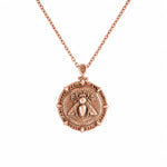 Ancient Bee Coin Reversible Octagon Necklace  Necklace Charmora Jewelry