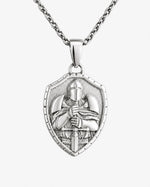 Medieval Knight Shield Sword Armor  Necklace Charmora Jewelry