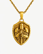 Medieval Knight Shield Sword Armor  Necklace Charmora Jewelry