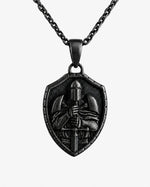 Medieval Knight Shield Sword Armor  Necklace Charmora Jewelry