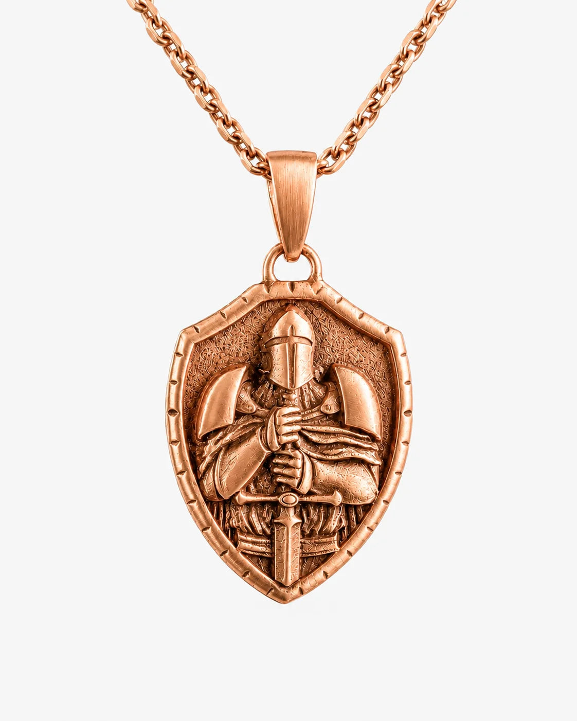Medieval Knight Shield Sword Armor  Necklace Charmora Jewelry