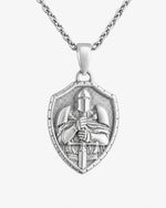 Medieval Knight Shield Sword Armor  Necklace Charmora Jewelry