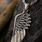 Guardian Angel Wing Feather Pendant Necklace  Necklace Charmora Jewelry