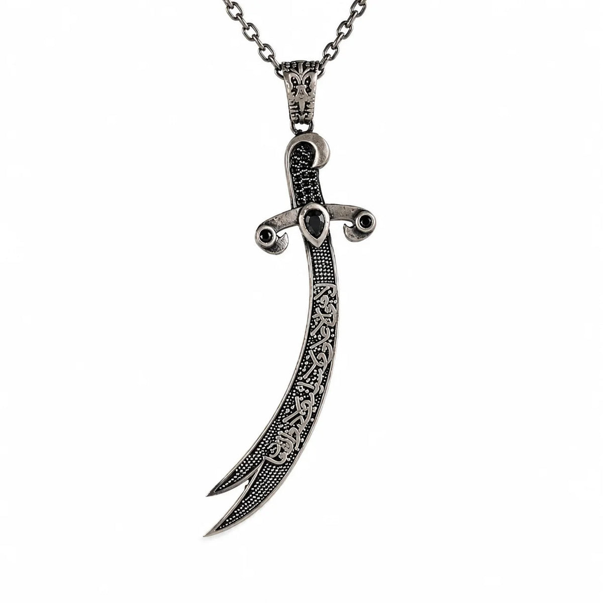 Calligraphy Zulfiqar Sword  Necklace Charmora Jewelry