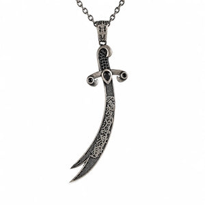 Calligraphy Zulfiqar Sword  Necklace Charmora Jewelry