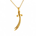 Calligraphy Zulfiqar Sword  Necklace Charmora Jewelry