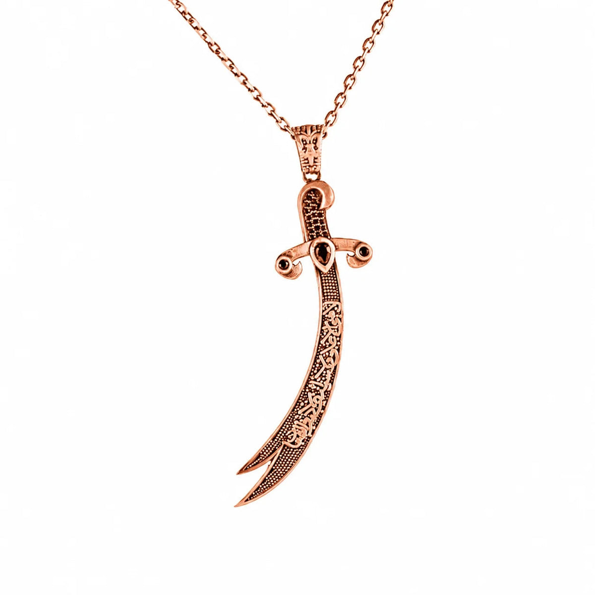 Calligraphy Zulfiqar Sword  Necklace Charmora Jewelry