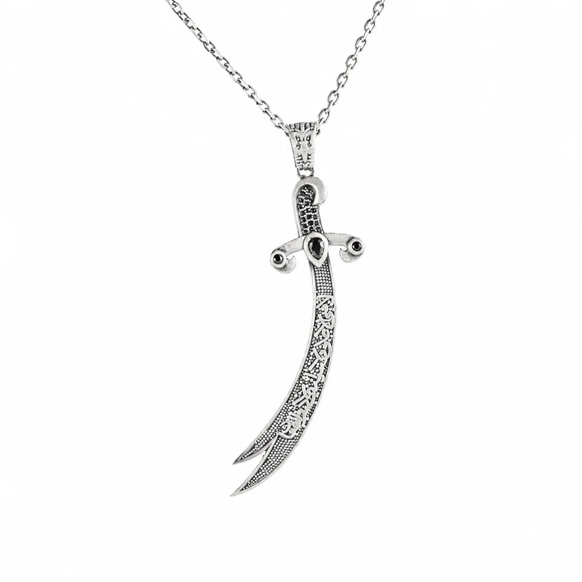 Calligraphy Zulfiqar Sword  Necklace Charmora Jewelry