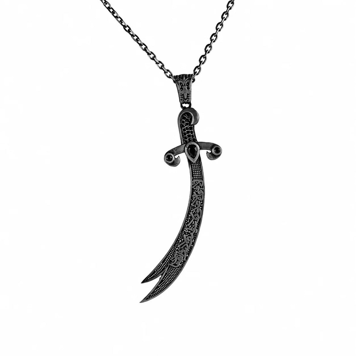Calligraphy Zulfiqar Sword  Necklace Charmora Jewelry