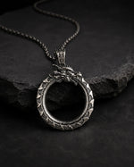 Ouroboros Dragon Eternal Cycle  Necklace Charmora Jewelry