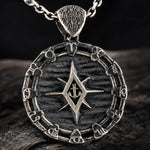 Zodiac Rim Compass Anchor Medallion Necklace  Necklace Charmora Jewelry