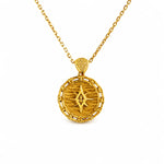 Zodiac Rim Compass Anchor Medallion Necklace  Necklace Charmora Jewelry