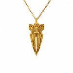Onyx Detailed Sword Shield Warrior  Necklace Charmora Jewelry