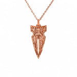 Onyx Detailed Sword Shield Warrior  Necklace Charmora Jewelry