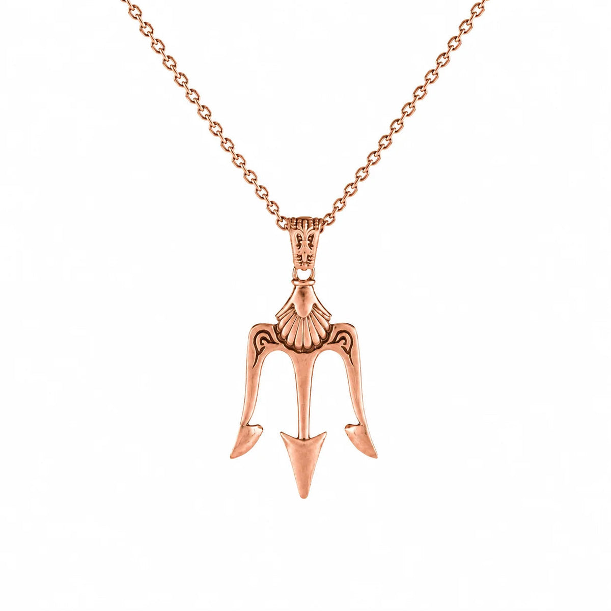 Antique-Style Trident Spear Pendant  Necklace Charmora Jewelry