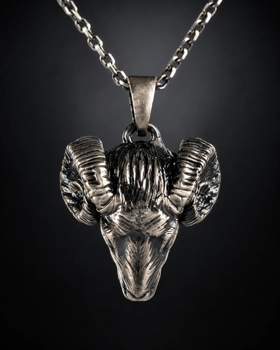 Spiral Horned Ram Skull Necklace  Necklace Charmora Jewelry
