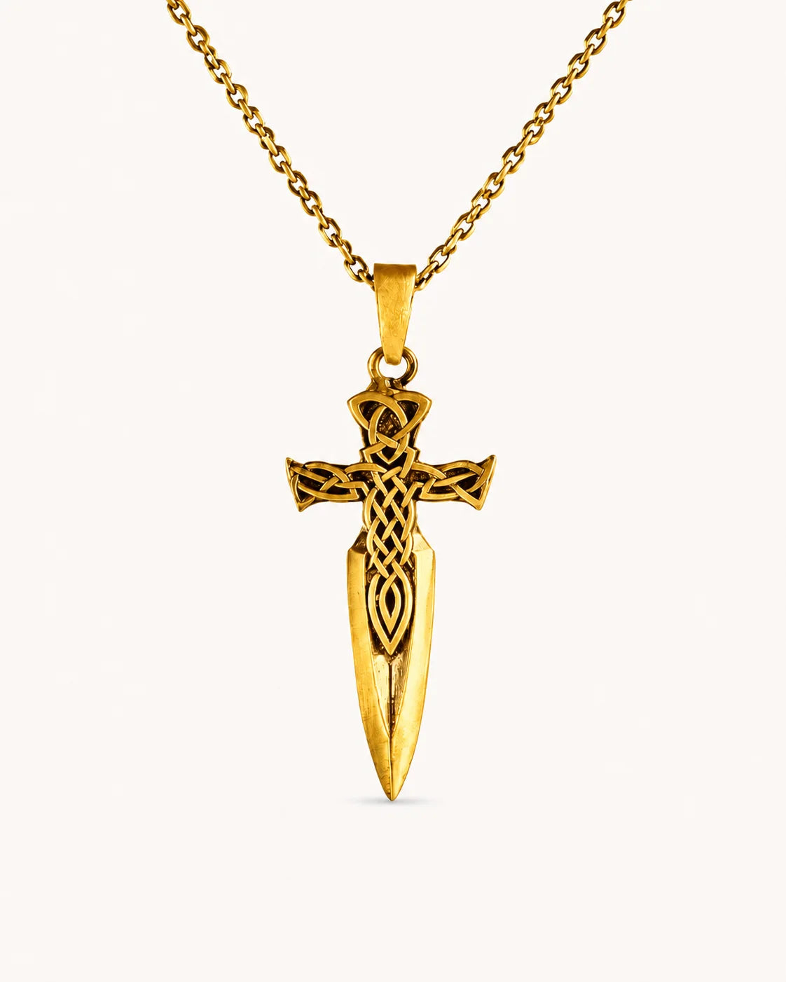Celtic Knotwork Cross Dagger Necklace  Necklace Charmora Jewelry