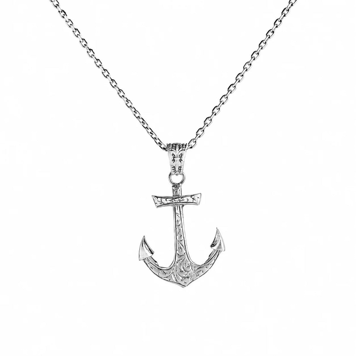 Ornate Antique Baroque Anchor Pendant Necklace  Necklace Charmora Jewelry