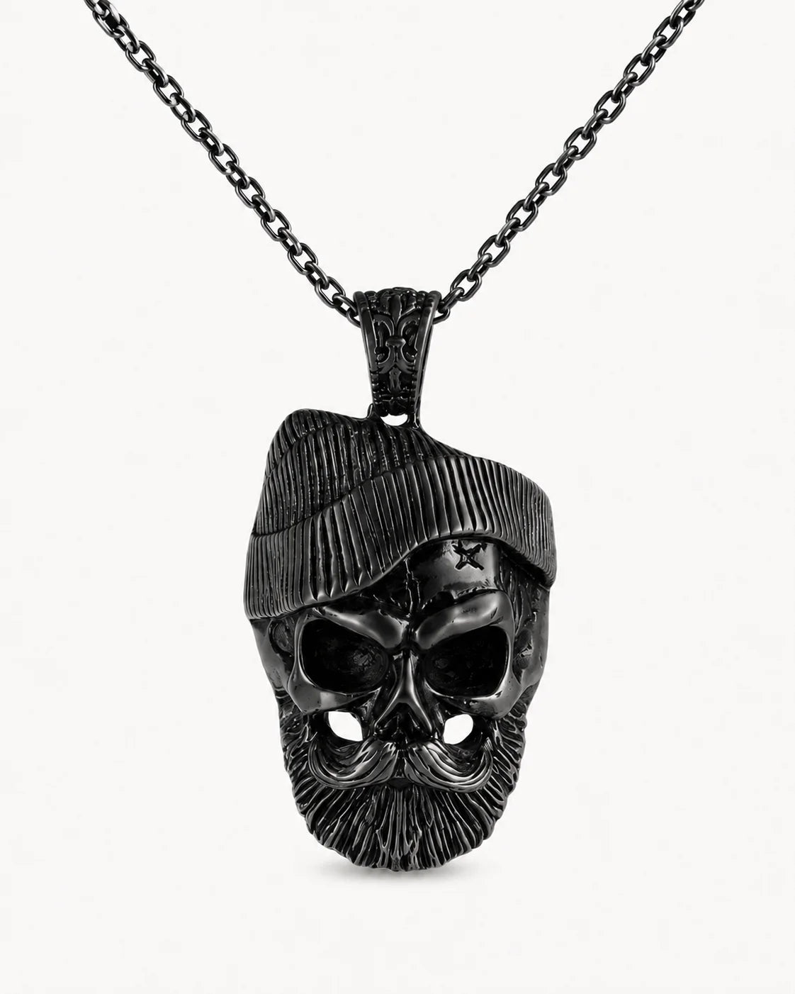 Bearded Skull Beanie Rebel Necklace  Necklace Charmora Jewelry