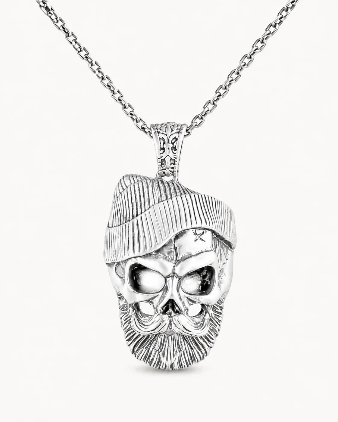 Bearded Skull Beanie Rebel Necklace  Necklace Charmora Jewelry