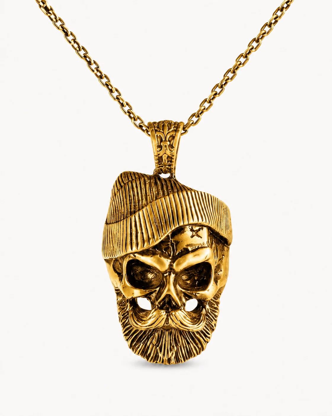 Bearded Skull Beanie Rebel Necklace  Necklace Charmora Jewelry