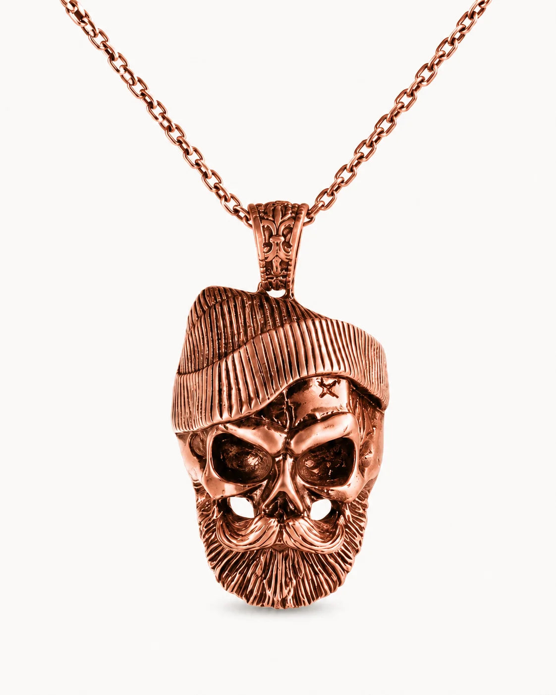 Bearded Skull Beanie Rebel Necklace  Necklace Charmora Jewelry