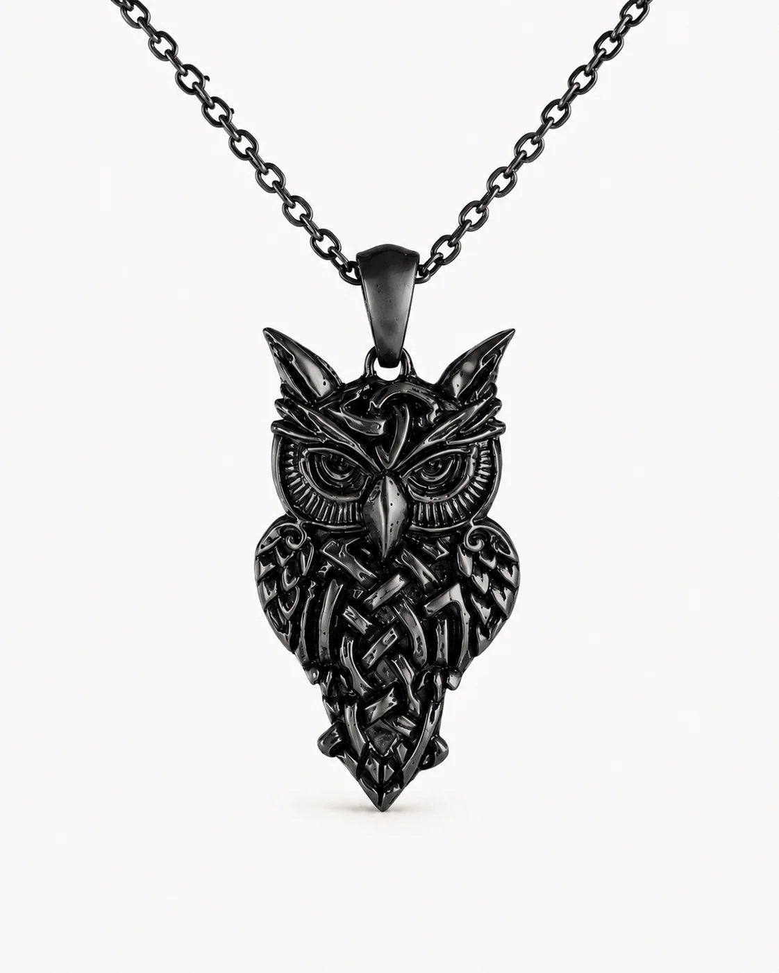 Celtic Knotwork Totem Owl  Necklace Charmora Jewelry