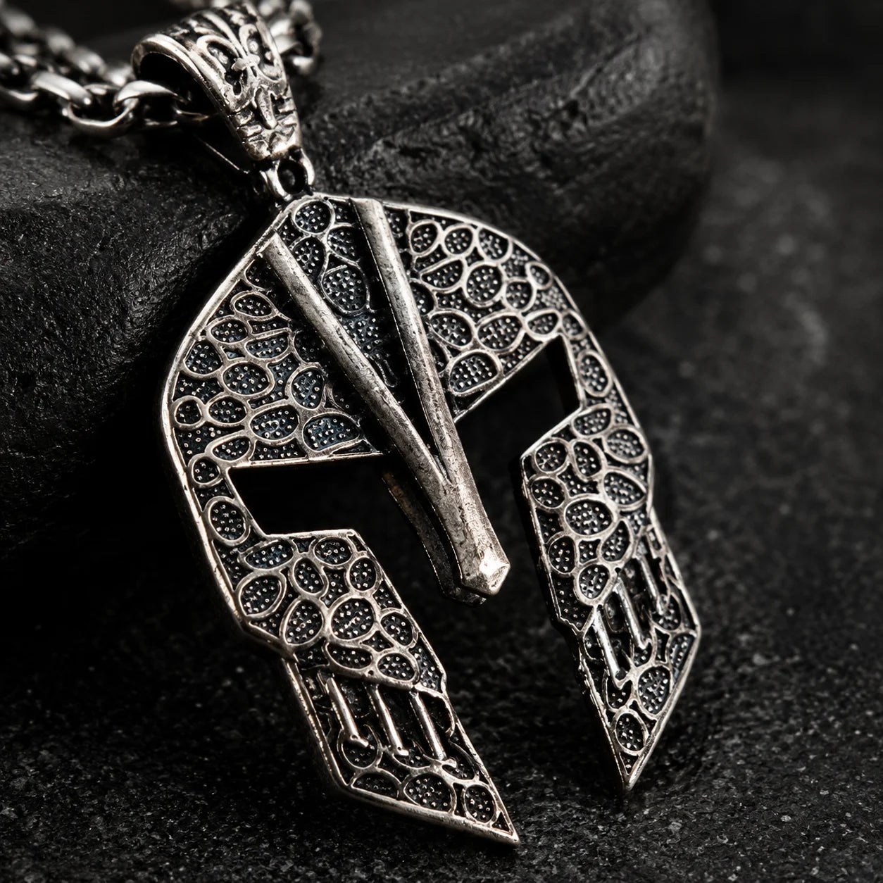 Filigree Spartan Helmet Openwork  Necklace Charmora Jewelry