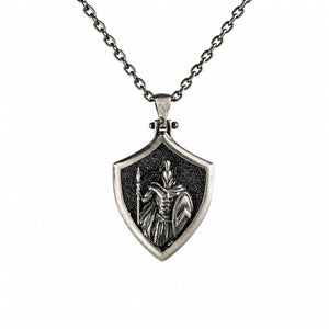 Spartan Warrior Shield Necklace  Necklace Charmora Jewelry