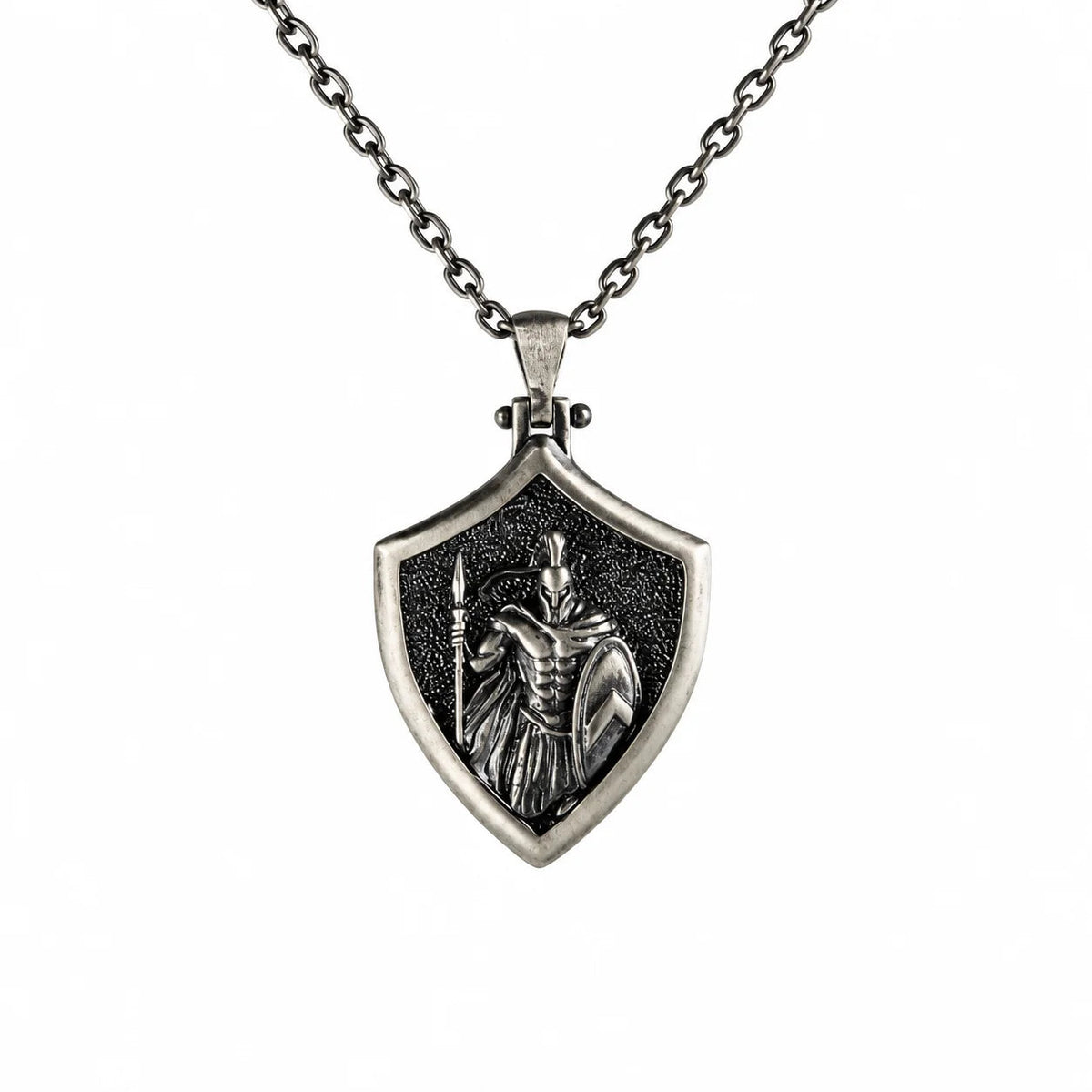 Spartan Warrior Shield Necklace  Necklace Charmora Jewelry