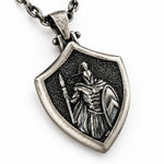 Spartan Warrior Shield Necklace  Necklace Charmora Jewelry