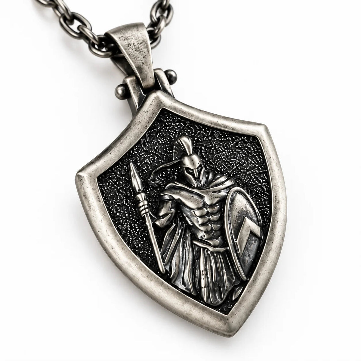 Spartan Warrior Shield Necklace  Necklace Charmora Jewelry