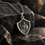 Spartan Warrior Shield Necklace  Necklace Charmora Jewelry