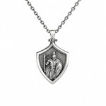 Spartan Warrior Shield Necklace  Necklace Charmora Jewelry