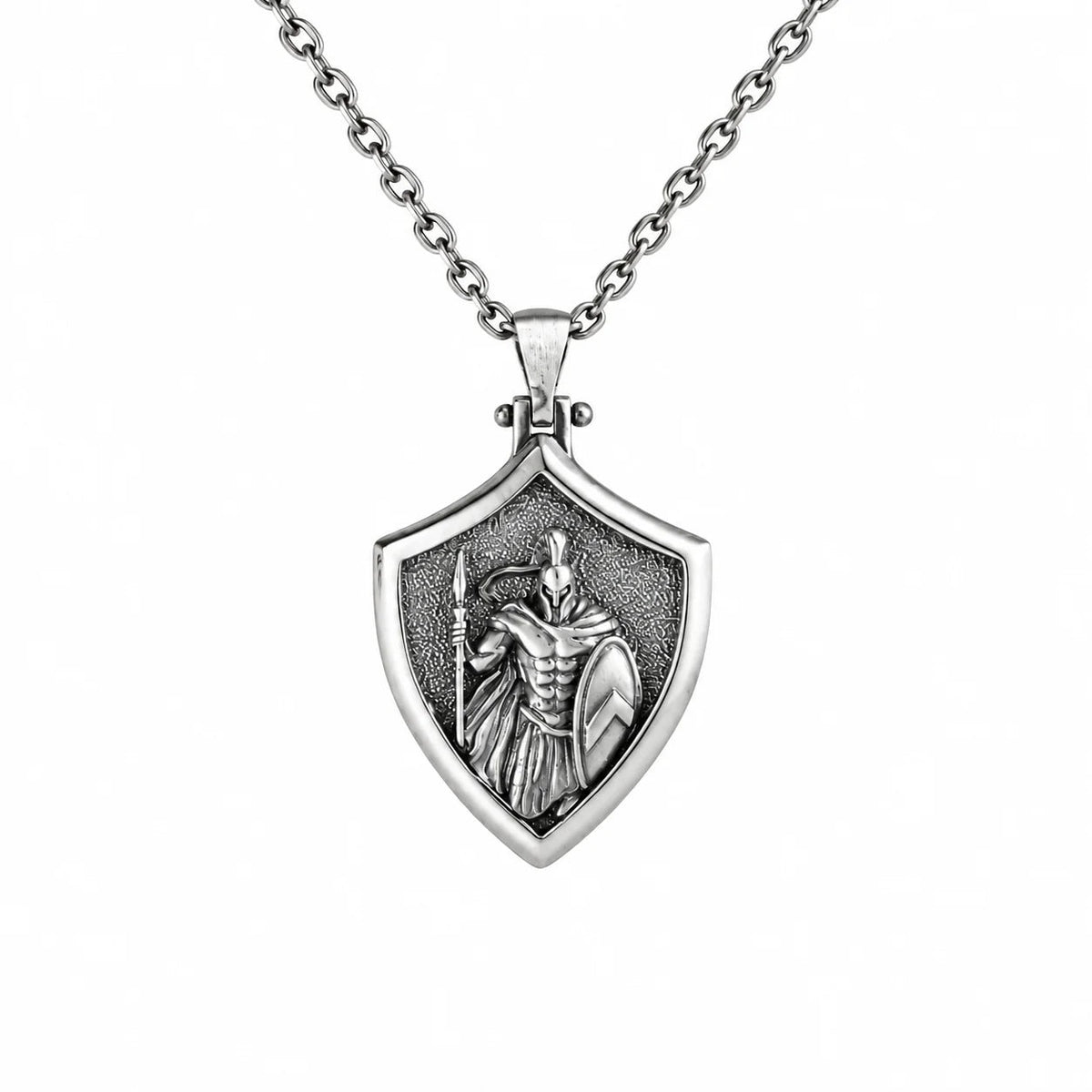 Spartan Warrior Shield Necklace  Necklace Charmora Jewelry